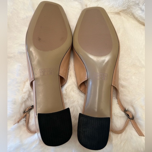 Wayderns Slingback Nude Heels with square toe and Block Heel NWOB Sz-9.    N - Picture 7 of 9